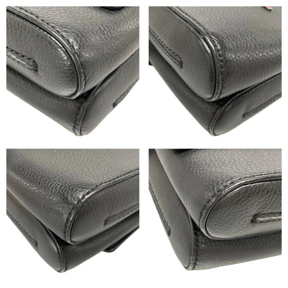 CHRISTIAN LOUBOUTIN Bench Reporter Black Red Leather Shoulder Bag 531-081725 - Picture 9 of 15